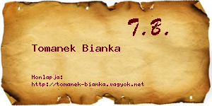 Tomanek Bianka névjegykártya